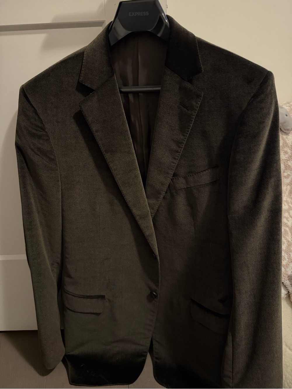 Men's Olive Velvet Blazer